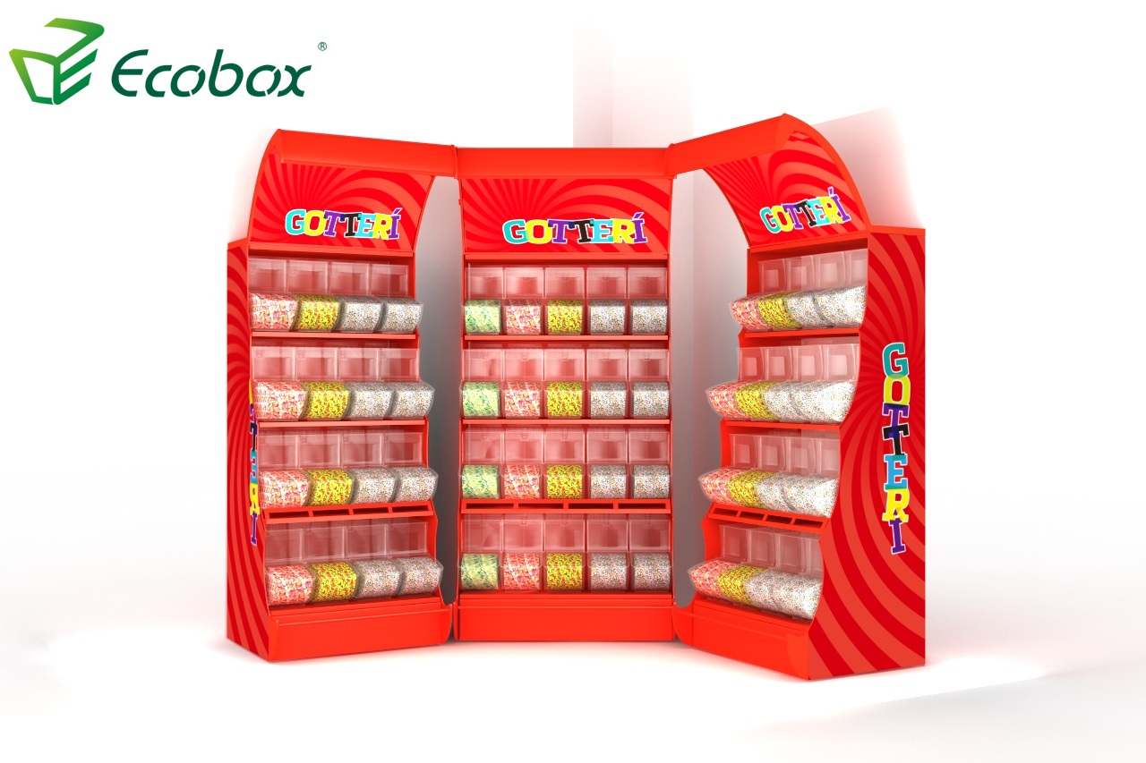 Ecobox TG-06101A Süßigkeitenregal aus Metall mit Schaufelbehältern 