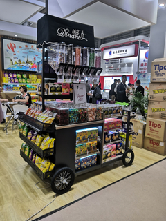 Ecobox Supermarkt-Snack-Nuss-Süßigkeiten-Trolley-Ausstellungsregal mit Schwerkraftbehältern und Großbehältern