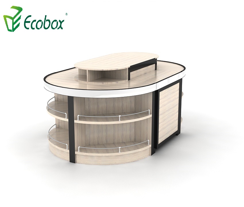Ecobox GMG-002 Stahl-Holz-Supermarktschränke Inselregalregal-Displays