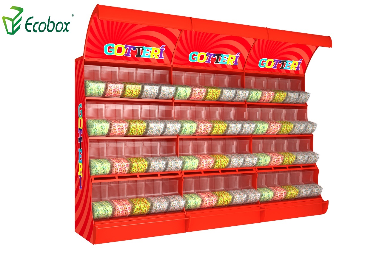 Ecobox TG-06101A Süßigkeitenregal aus Metall mit Schaufelbehältern 