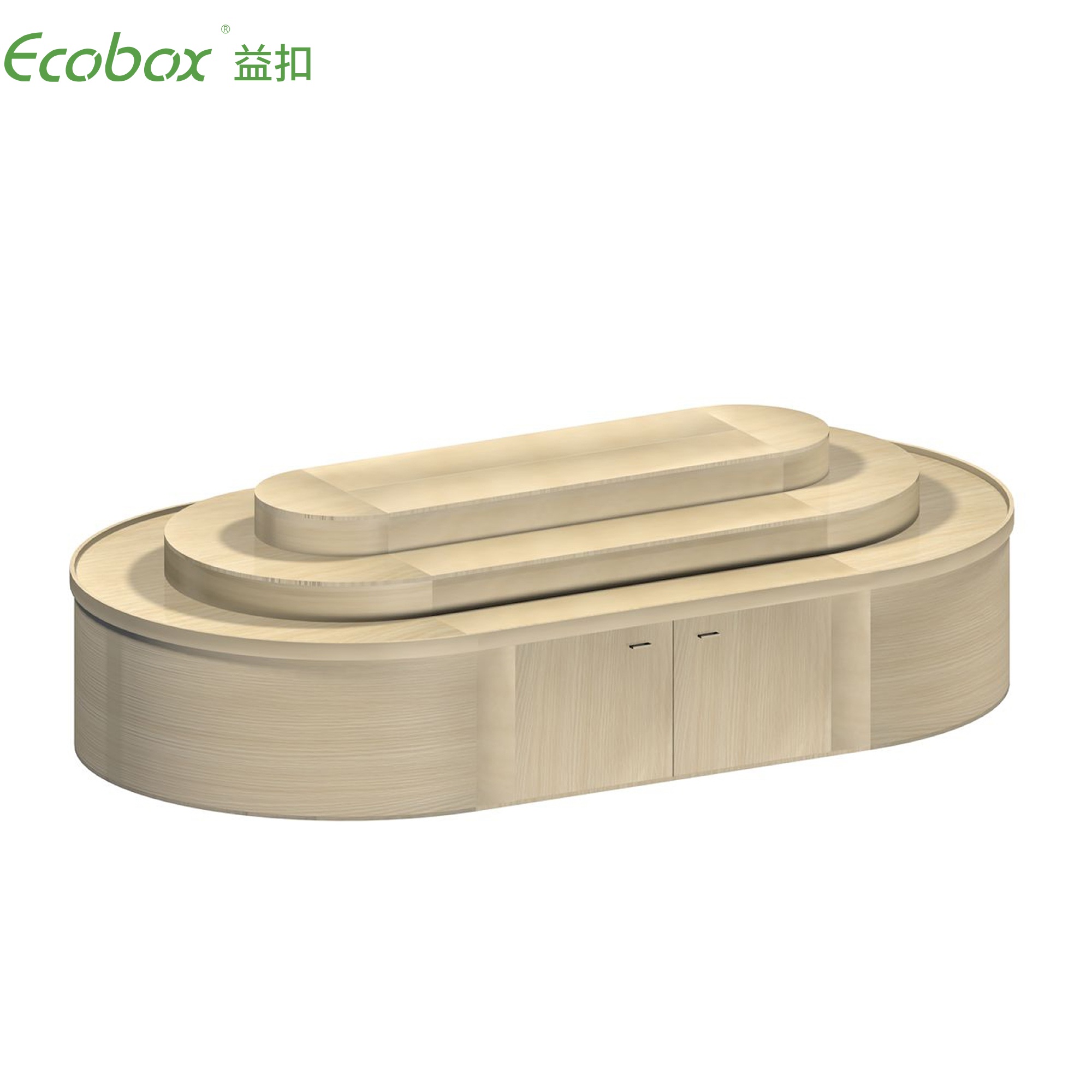 Ecobox G012 Supermarkt-Großwarendisplays, rundes Regal für Süßigkeiten, Nüsse und luftdichten Behälter