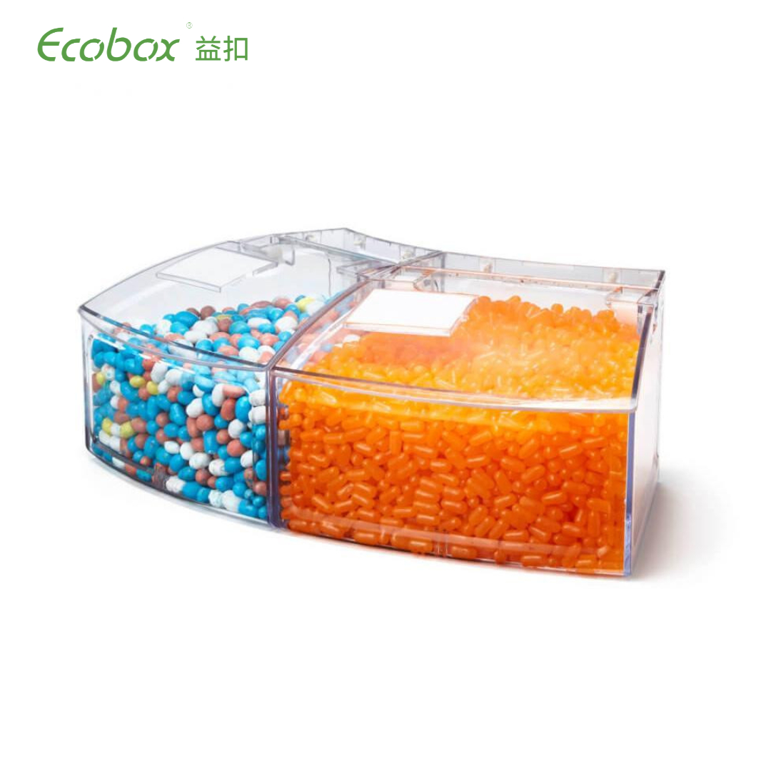 Ecobox SL-0302C Bogenförmiger kleiner Lebensmittelbehälter für Lebensmittel im Supermarktregal