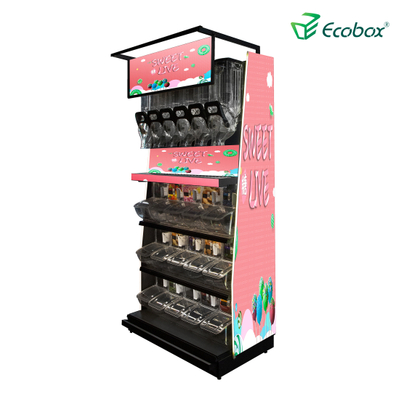 Ecobox TG-0615 Candy Nuts Display Shelf Pick N Mix-Lösung für Massenmotoren mit Schwerkraftbehälter und Schaufelbins