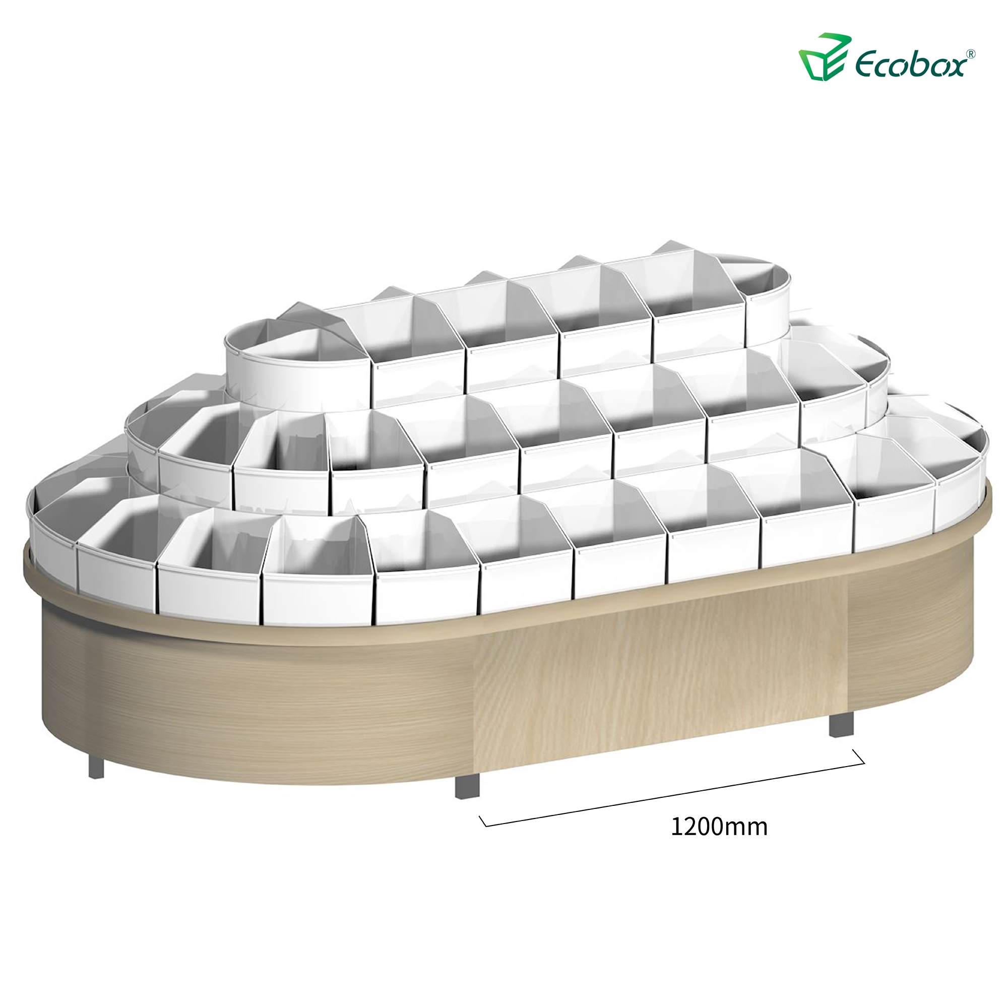 Ecobox G003-Serie Rund-Regal mit Ecobox-Bulk-Bins Supermarkt-Bulk-Nahrungsmittel-Displays